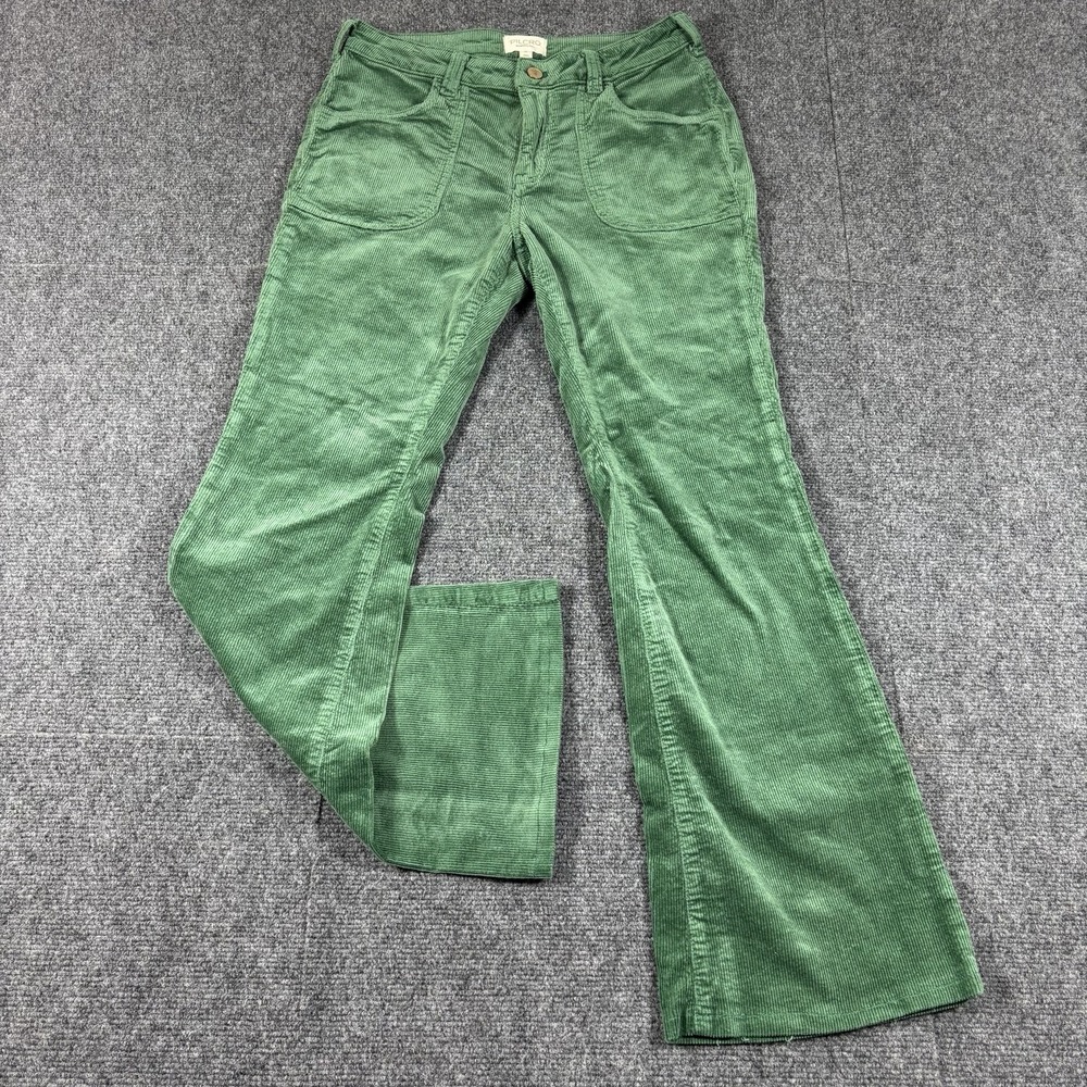 Pilcro Anthropologie Green Corduroy Bootcut Pants Size 29x28.5 Fall Forest Flare